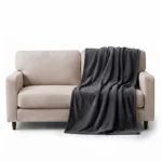 Premium 220x200cm Heavyweight Flannel Plush Throw Blanket – 350GSM Charcoal Dark Gray Microfiber Fleece King Bed Blanket (Model BL08-3E)