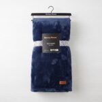 Premium 150x200cm Heavyweight Flannel Plush Throw Blanket – 350GSM Navy Blue Microfiber Fleece Bed Blanket (Model BL08-2B) - Image 2