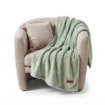 Premium 150x200cm Heavyweight Flannel Plush Throw Blanket – 350GSM Pale Green Microfiber Fleece Bed Blanket (Model BL08-2A)