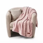 Premium 150x200cm Heavyweight Flannel Plush Throw Blanket – 350GSM Blush Pink Microfiber Fleece Bed Blanket (Model BL08-2C)