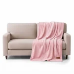 Premium 220x200cm Heavyweight Flannel Plush Throw Blanket – 350GSM Blush Pink Microfiber Fleece King Bed Blanket (Model BL08-3C)