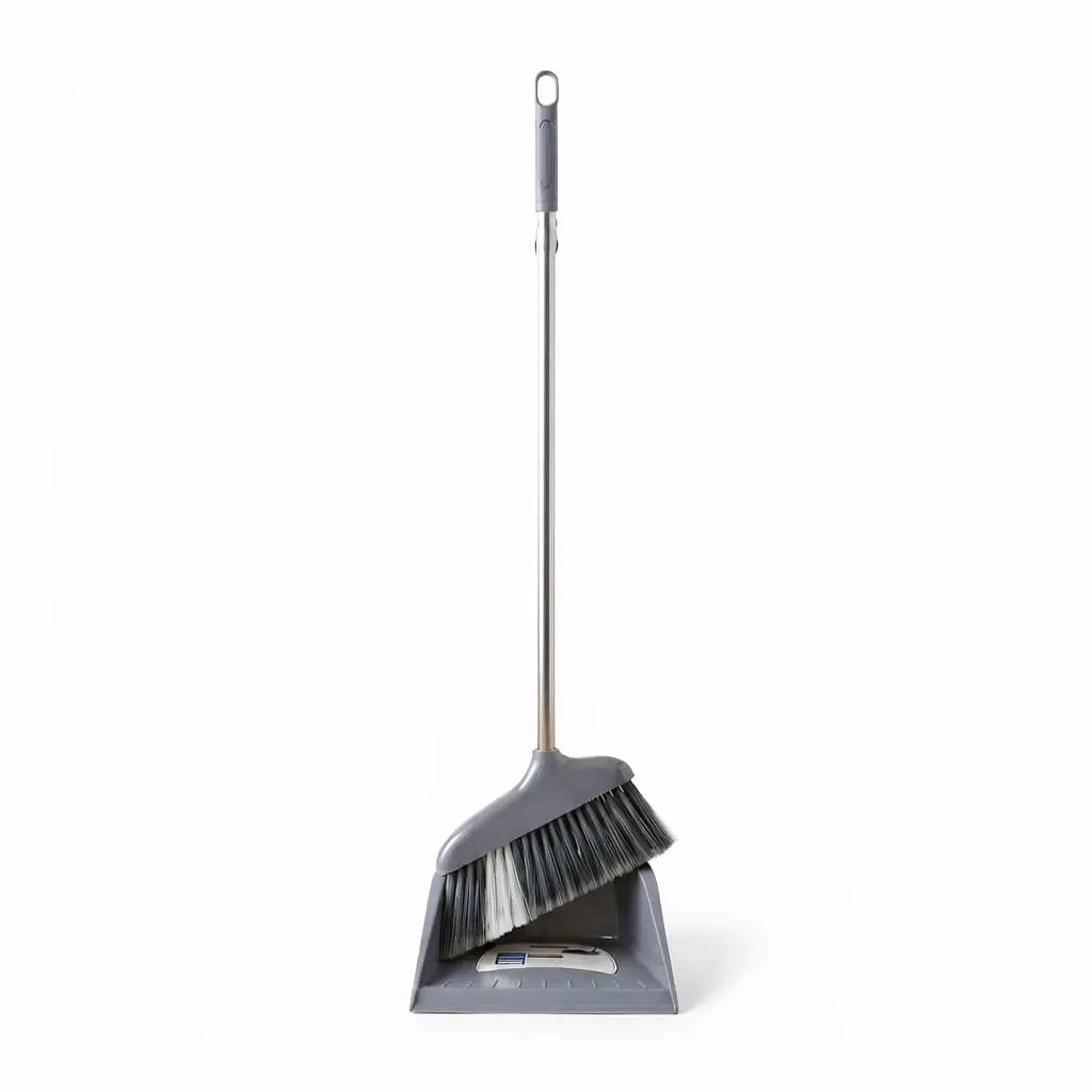 Broom-with-Dustpan-2680cm-2590cm_Houseware_11379_3.webp High-Performance 26x80cm Long-Handled Broom and 25x90cm Upright Dustpan Set with Interlocking Storage Clips and Flagged Debris-Trapping Bristles (DM23-137) - Image 1