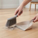 Premium 17.5x29cm Compact Dustpan and Brush Set with Dense Flagged Bristles and Interlocking Space-Saving Handle (DM23-116) - Image 2