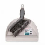 Premium 17.5x29cm Compact Dustpan and Brush Set with Dense Flagged Bristles and Interlocking Space-Saving Handle (DM23-116)