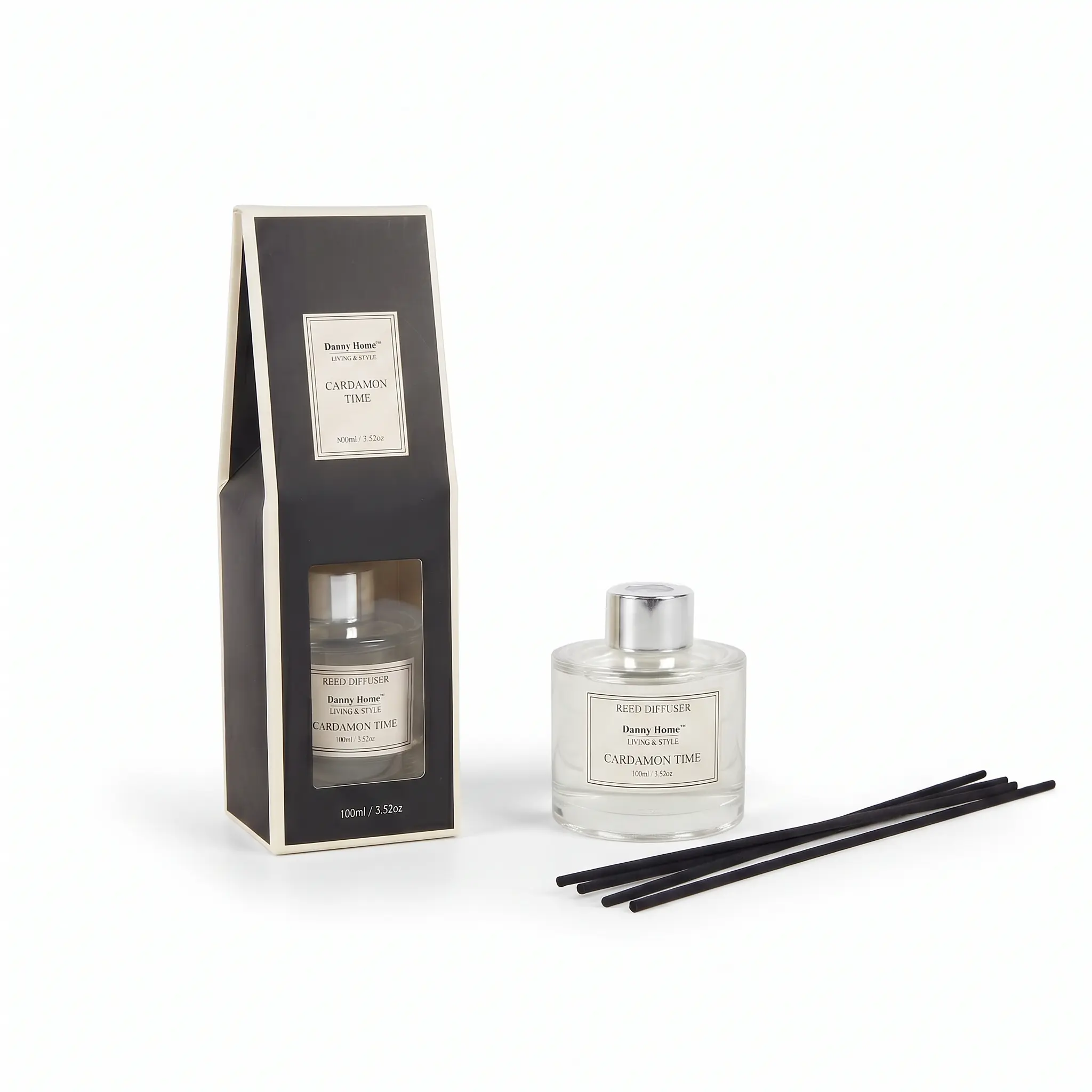 Cardamom-Time-Reed-Diffuser-100ml_Home-Deco_15051_3.webp Cardamom Time Warm Spicy Aromatherapy Reed Diffuser Set with Clear Glass Jar 100ml - AT05-02 - Image 1