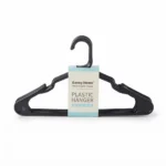 Premium 40.5cm Plastic Clothes Hangers 10-Pack with Integrated Accessory Hooks and Space-Saving Profile (PH034B-10) - Image 2