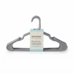 Premium 40.5cm Plastic Clothes Hangers 10-Pack with Integrated Accessory Hooks and Space-Saving Profile (PH034G-10) - Image 2