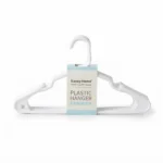 Premium 40.5cm Plastic Clothes Hangers 10-Pack with Integrated Accessory Hooks and Space-Saving Profile (PH034W-10) - Image 2