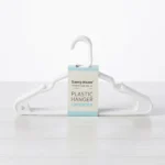 Premium 40.5cm Plastic Clothes Hangers 10-Pack with Integrated Accessory Hooks and Space-Saving Profile (PH034W-10)