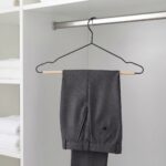 Premium 42cm Iron and Wood Clothes Hangers 10-Pack with Integrated Non-Slip Trouser Bar and Contoured Shoulder Design (MH04B-10) - Image 2
