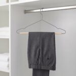 Premium 42cm Iron and Wood Clothes Hangers 10-Pack with Integrated Non-Slip Trouser Bar and Contoured Shoulder Design (MH04G-10) - Image 2