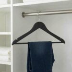 Premium 44.5cm Wooden Clothes Hangers 3-Pack with Non-Slip Shoulder Notches and Smooth Black Finish (WH010B-3) - Image 2