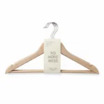 Premium 44.5cm Wooden Clothes Hangers 3-Pack with Non-Slip Shoulder Notches and Natural Finished Timber (WH010-3)