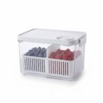 Premium 6200ml Clear Food Storage Container with Vented Locking Lid and Compartmentalized Colander Basket (HO-149) - Image 2