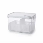 Premium 6200ml Clear Food Storage Container with Vented Locking Lid and Compartmentalized Colander Basket (HO-149)