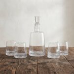 Danny Home 5-Piece Premium Glass Whiskey Decanter Set – Elegant 1000ml Liquor Carafe with 4 Matching Old Fashioned Tumbler Glasses (CB-15) - Image 3