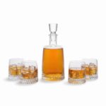 Danny Home 5-Piece Premium Glass Whiskey Decanter Set – Elegant 1000ml Liquor Carafe with 4 Matching Old Fashioned Tumbler Glasses (CB-15) - Image 2