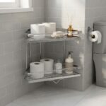 Danny Home 2-Tier Stainless Steel Corner Storage Rack & Vanity Caddy | SKU: ZYB087 - Image 2