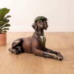 Lying Pointer Dog Resin Statue with Flat Cap & Spectacles (36x66cm) | SKU: w8000-315 - Image 2