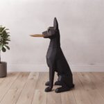 Faceted Anubis Floor Statue & Accent Serving Table (100.5cm) | SKU: FM1-12 - Image 4