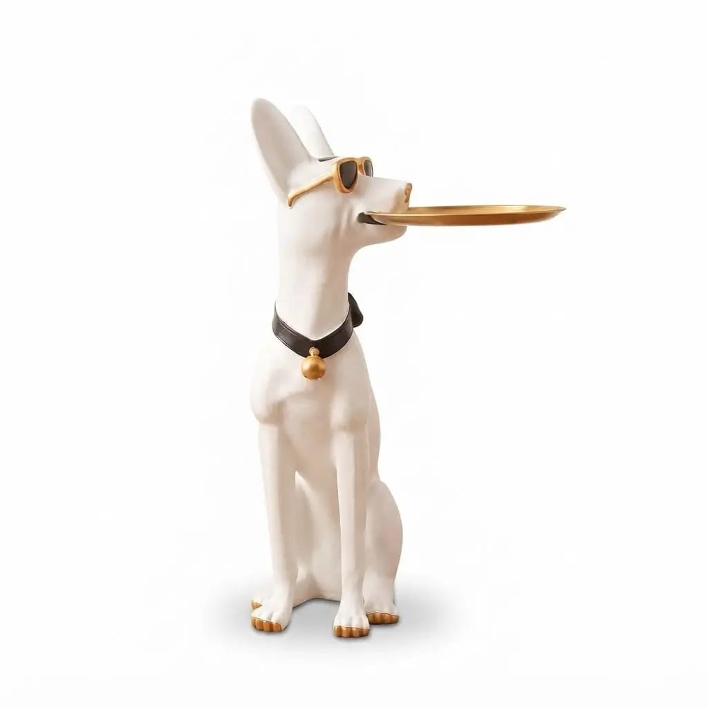 Dog-holding-tray-75.52430cm_Home-Deco_10658_3.webp Faceted Doberman Floor Statue Side Table with Storage Tray (75.5cm) | SKU: FM13-24 - Image 1