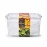 Premium 5700ml Clear Food Storage Bin with Collapsible Lid and Drain Tray (HO-022)