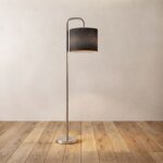 Danny Home FL-042-1 Standing Light | Brushed Nickel Curved Iron Floor Lamp for Living Room Corner – ~35x35x150cm - Image 2