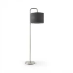Danny Home FL-042-1 Standing Light | Brushed Nickel Curved Iron Floor Lamp for Living Room Corner – ~35x35x150cm