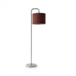 Danny Home FL-042-2 Standing Light | Brushed Steel Curved Iron Floor Lamp for Lounge and Reading Corner – ~35x35x150cm