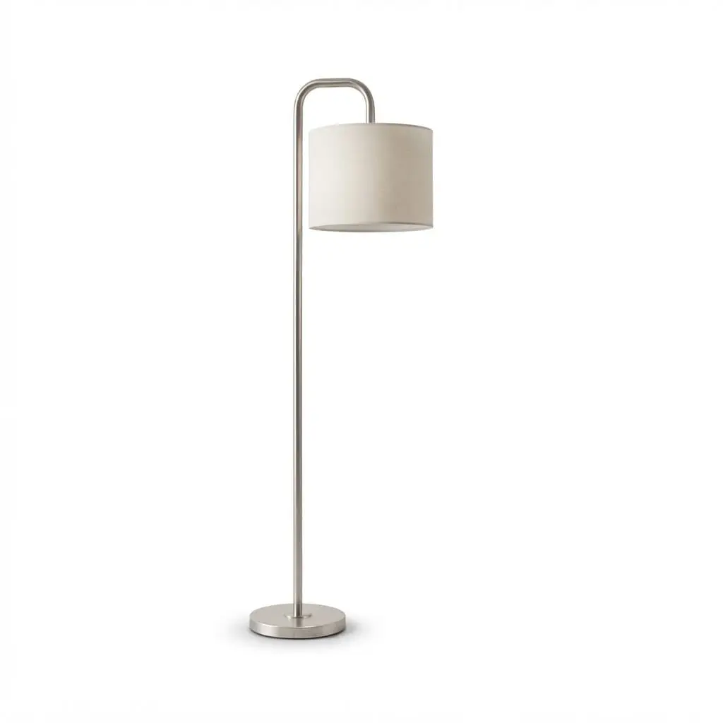Floor-lamp_Furniture-Lighting_11738_3.webp Danny Home FL-042-4 Standing Light | Satin Chrome Curved Iron Floor Lamp for Bedside and Lounge – ~35x35x150cm - Image 1