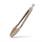Danny Home 21cm Silicone Locking Kitchen Tongs – Heat-Resistant Non-Stick Stainless Steel Mini Utility Tongs (DH3598-WHITE)