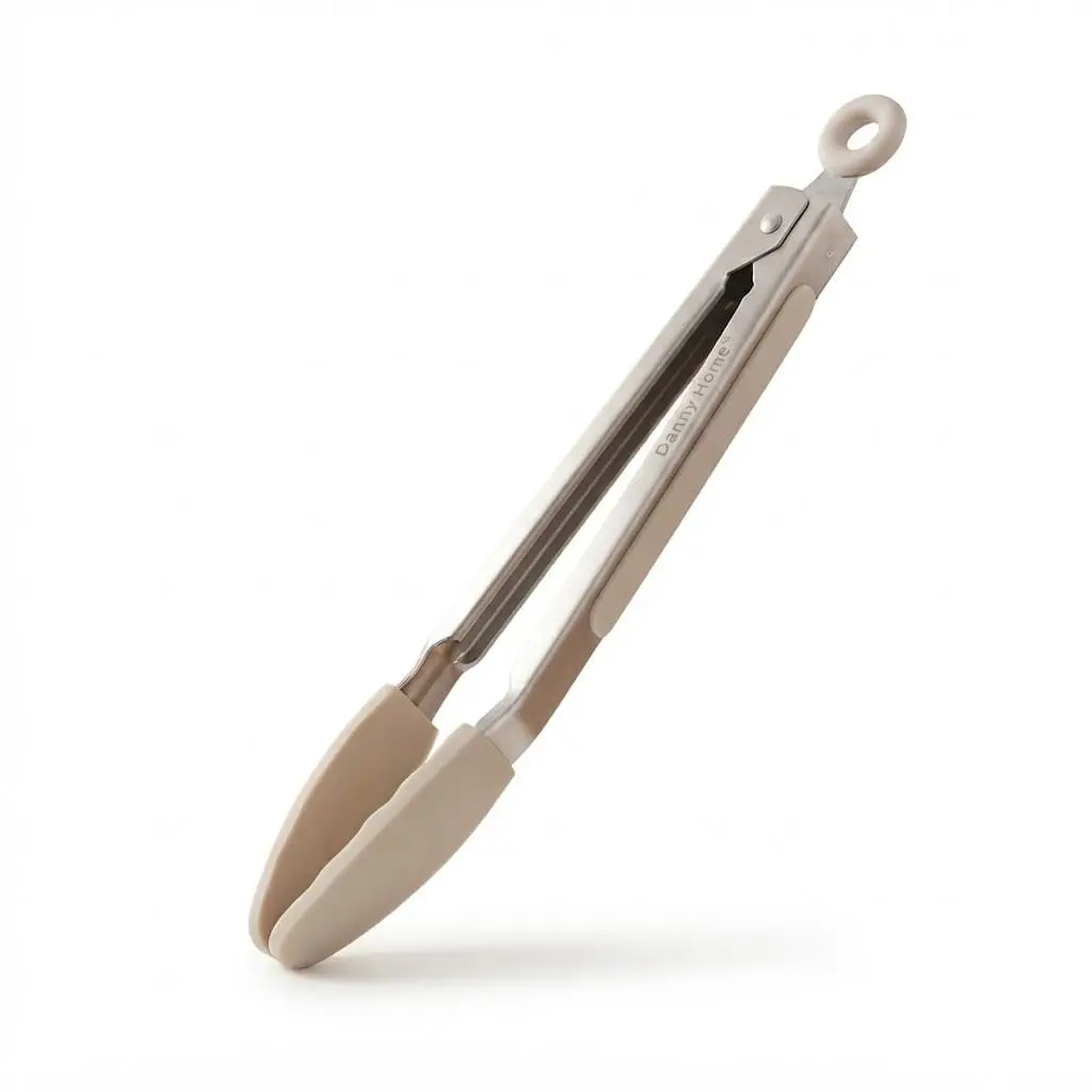 Food-Tong-21cm-Silicone_Kitchenware_14985_3.webp Danny Home 21cm Silicone Locking Kitchen Tongs – Heat-Resistant Non-Stick Stainless Steel Mini Utility Tongs (DH3598-WHITE) - Image 1