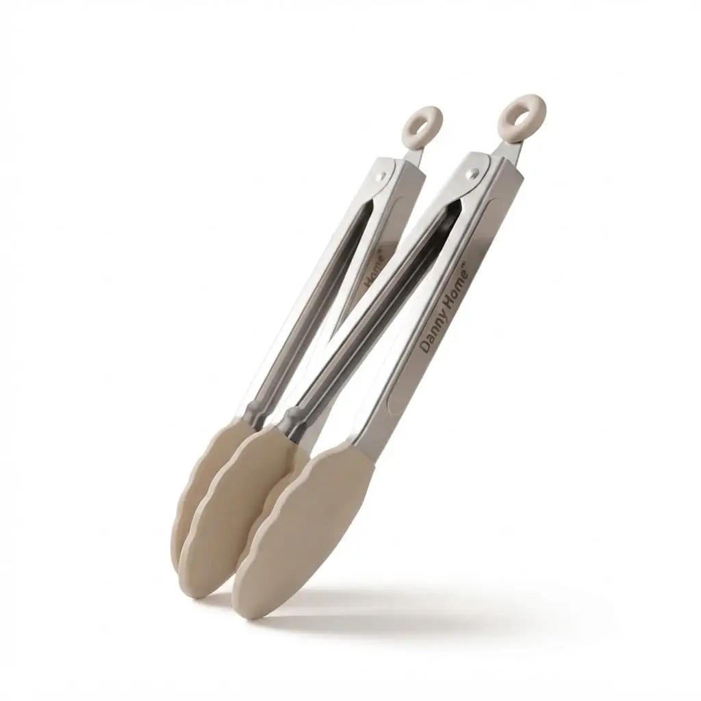Food-Tong-221cm-Silicone_Kitchenware_12192_3.webp Danny Home 2-Piece Mini Locking Food Tongs Set – 21cm Stainless Steel & Non-Stick Silicone Utility Kitchen Tongs (DH3908-WHITE) - Image 1