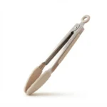 Danny Home 26cm Silicone Locking Food Tongs – Heat-Resistant Non-Stick Stainless Steel Utility Kitchen Tongs (DH3599-WHITE)