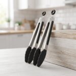 Danny Home Stainless Steel and Silicone Food Tong Set 2-Piece 21cm - DH3908-BLACK - Image 2