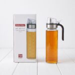 500ml Borosilicate Glass Cooking Oil and Vinegar Dispenser Bottle with Ergonomic Handle and Automatic Gravity Lid - 1900-17 - Image 3