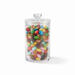 Danny Home Clear Glass Cylindrical Storage Canister with Flat Lid – Premium 23cm Minimalist Kitchen Organizer, Modern Aesthetic Pantry Cookie Jar (CB-200) - Image 2