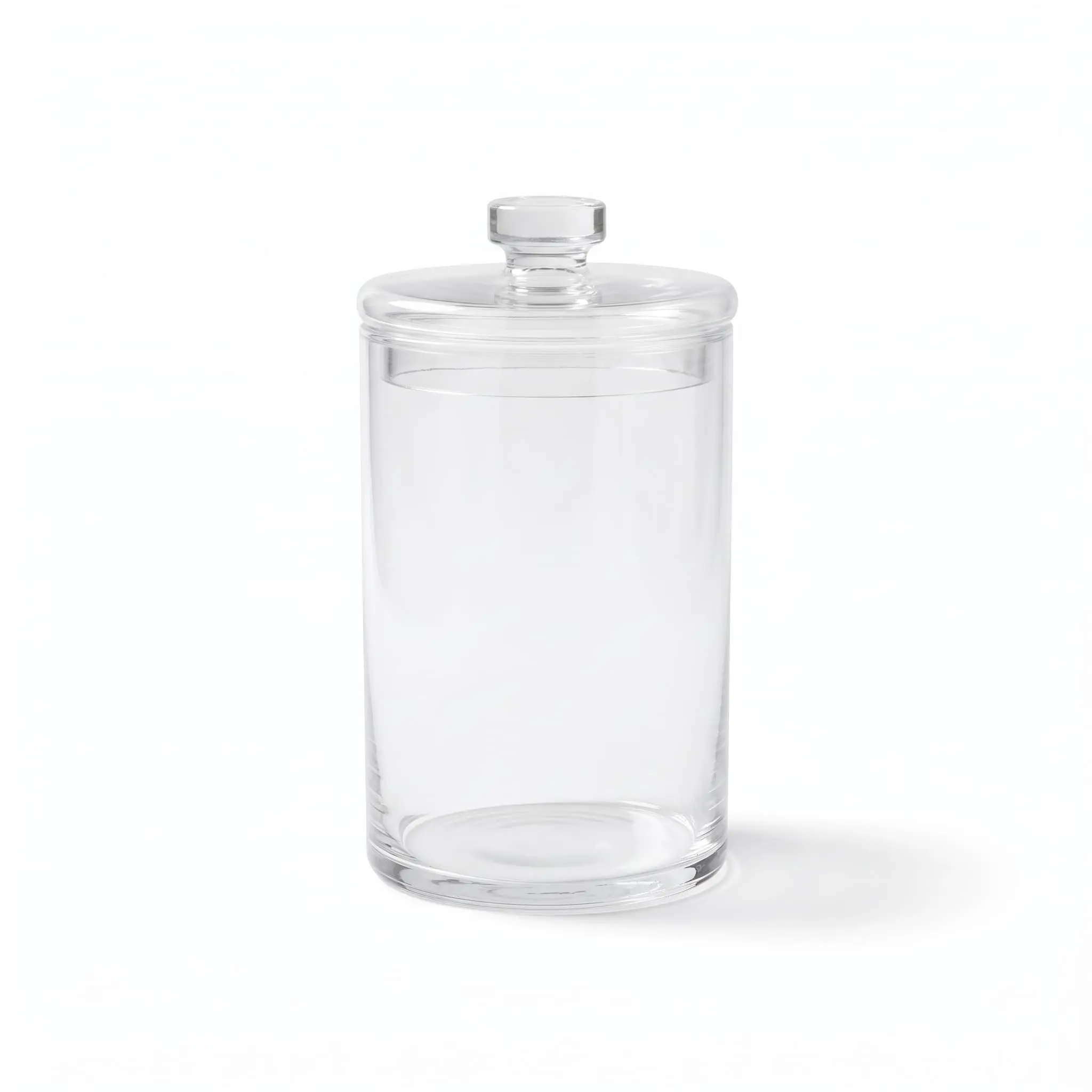 Glass-storage-jar-11.911.923cm_Kitchenware_12070_3.webp Danny Home Clear Glass Cylindrical Storage Canister with Flat Lid – Premium 23cm Minimalist Kitchen Organizer, Modern Aesthetic Pantry Cookie Jar (CB-200) - Image 1