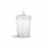 Danny Home Clear Glass Storage Jar with Lid – Premium 28.7cm Kitchen Cookie Canister, Decorative Accent Apothecary Countertop Urn (CB-55)