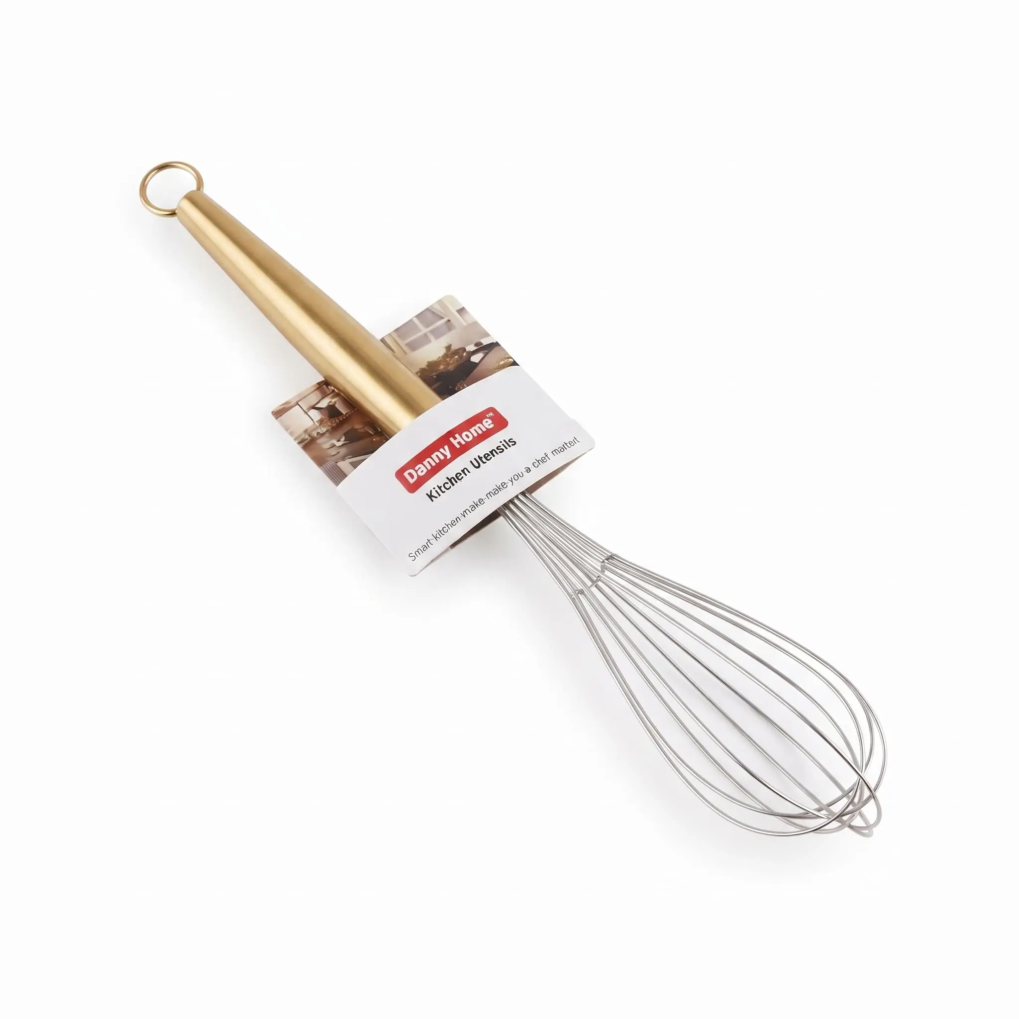 Gold-Silver-Stainless-Steel-Egg-Whisk-29cm_Kitchenware_12241_3.webp 29cm Stainless Steel Wire Balloon Egg Whisk with Elegant Gold Tapered Handle - DH3371-GOLD - Image 1