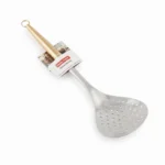 35cm Large Stainless Steel Perforated Skimmer Spoon with Elegant Gold Tapered Handle - DH3358-GOLD