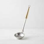 33cm Stainless Steel Deep Soup Ladle Spoon with Elegant Gold Tapered Handle - DH3360-GOLD - Image 2