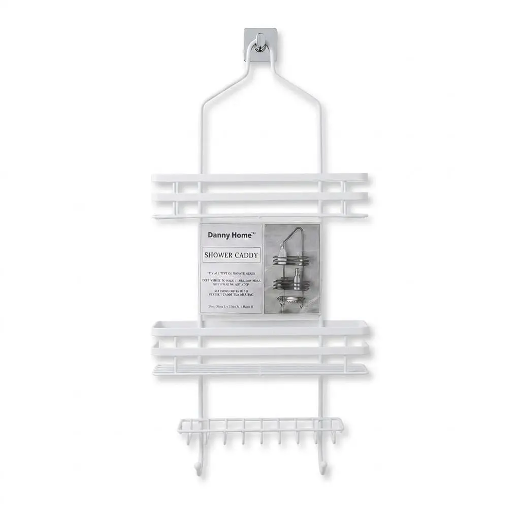 Hanging-Shower-Caddy_Bed-Bath_11305_3.webp Danny Home 3-Tier Tall Hanging Shower Caddy - White (57cm) | SKU: ZYB026 - Image 1