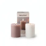 Real Wax Textured Flickering LED Pillar Candle with Moving Flame Simulation 7.5x12.5cm - AT22-01M