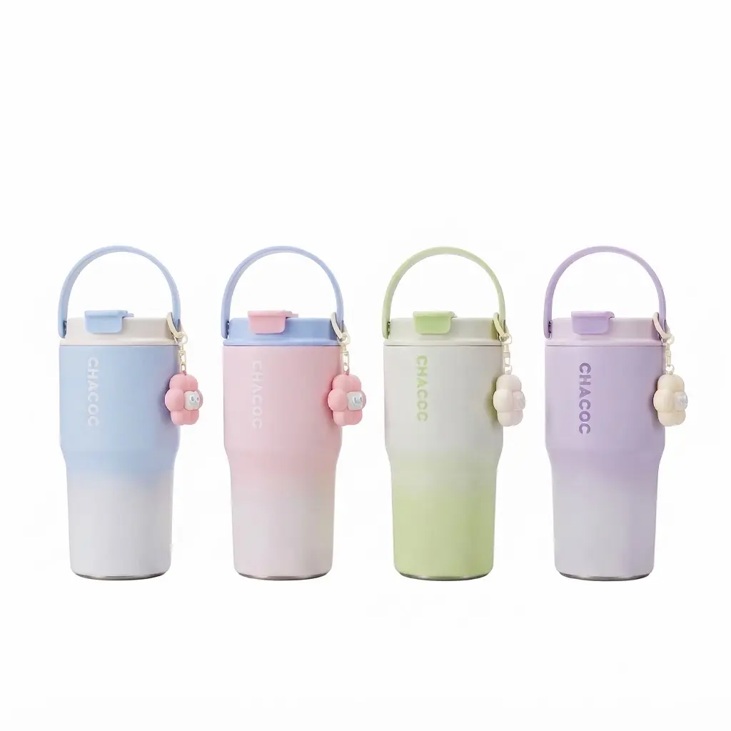 Leak-Proof-Insulated-Pastel-Water-Tumblers-600ml_Kitchenware_16828_3.webp Premium 600ml Pastel Ombre Insulated Water Tumbler – Double-Wall Stainless Steel Travel Mug with Handle & Flower Charm (Model MCM-14) - Image 1