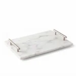 Danny Home Marble Vanity & Serving Tray with Metal Handles (30x20cm) | SKU: CZT44-35