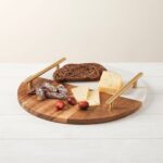 Danny Home Round Marble & Wood Tray with Gold Handles (25x25cm) | SKU: CZT44-37 - Image 2