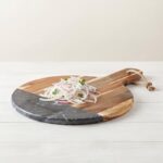 Danny Home Round Dark Stone & Wood Serving Board (35x25cm) | SKU: CZT44-21 - Image 2