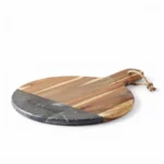 Danny Home Round Dark Stone & Wood Serving Board (35x25cm) | SKU: CZT44-21