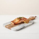 Danny Home Striped Marble & Wood Serving Platter with Handle (38x18.5cm) | SKU: CZT44-15 - Image 2